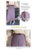 Women's Taro Purple Wool High Waist Slimming Mid-Length Skirt - Autumn/Winter 2025