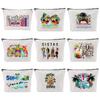 Cute Toiletry Handbag Large Capacity Travel Wash Bag Lightweight Cotton Linen Cosmetic Bag Bathroom Shower Travel Bag