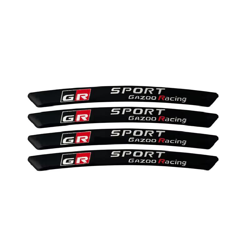 4Pcs Aluminium Car Wheel Sticker Emblem Badge For Toyota GR Sport Logo Gazoo Racing YARiS Corolla RAV4 C-HR Camry Supra Prado