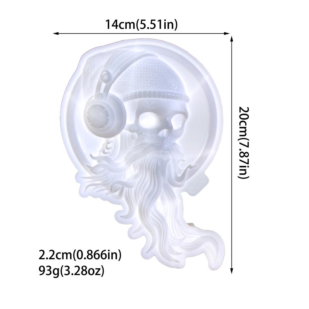 Easy to Clean Silicone Mold Long Bearded Skull Making Mould Wall Decoration Accessory Casting Mould for DIY Lover