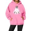 Women's Casual Fashion Solid Color Rugby Print Long Sleeve Hooded Sweatshirt Top
