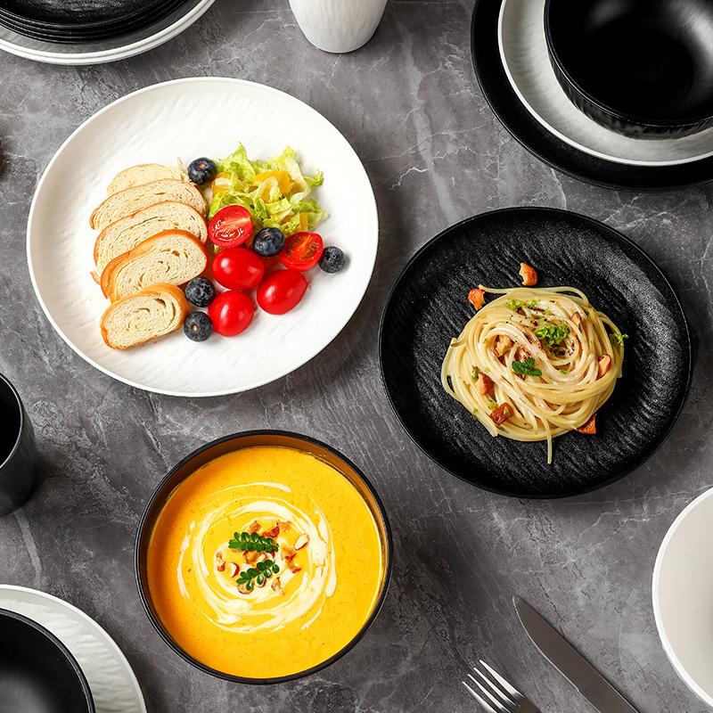 New Rock-patterned Plastic PP Tableware Featuring Wheat Straw Stripes - Bowls, Plates, Cups and Water Bottles for Portable Outdoor Use
