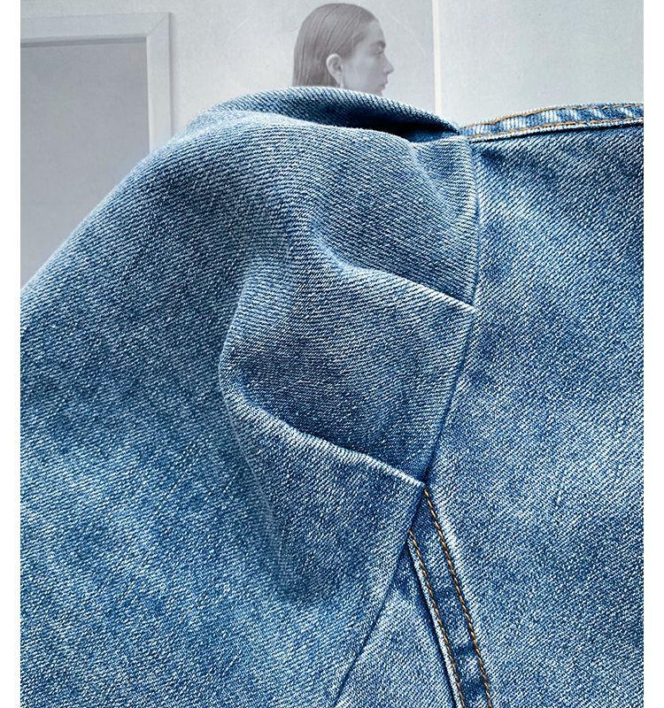 High-End Blue Retro Denim Summer Dress for Women 2026: Slimming Waist-Cinched, Temperament Fashion, Long Commute Style