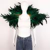 Veer Sjaal Cape Schouderomslag Gothic Veer Shrug Poncho Gouden Kraag Halloween Cosplay Kostuum voor Volwassenen Vrouwen