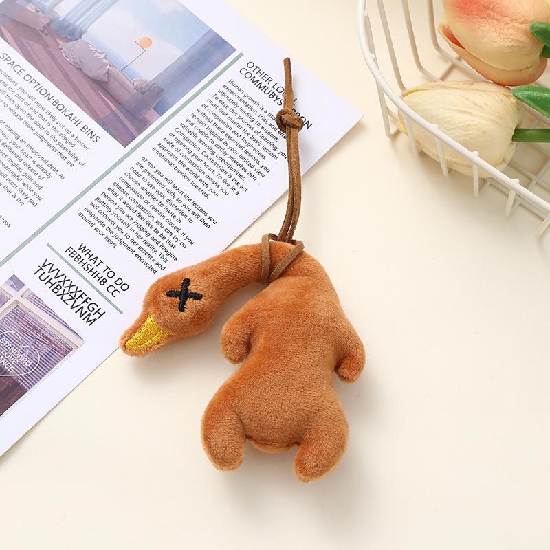 Creative Roast Duck Keychain Pendant - Cute Goose Plush Toy Bag Charm Accessory