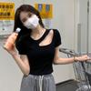 Summer Hollowed Out Slim Fit Short Base Shirt For Women