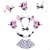 Kuh Cosplay Set Ohren Fliege Rock Handschuhe Schwanz Cartoon für Kinder Festivals
