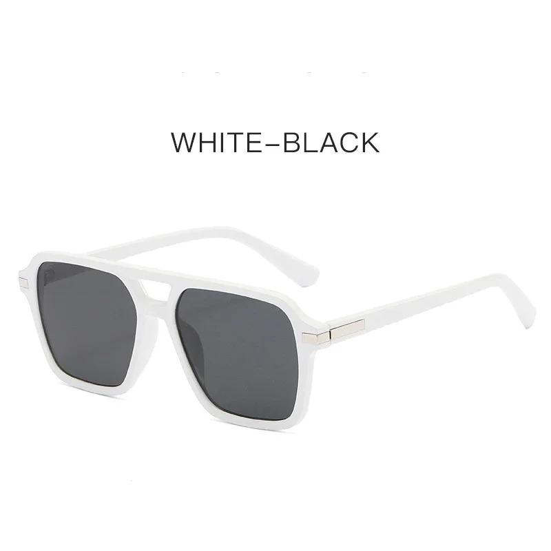  Vintage Double Bridges Square Sunglasses Men Gradient Lens Eyewear Shades Women Trending Sun Glasses UV400
