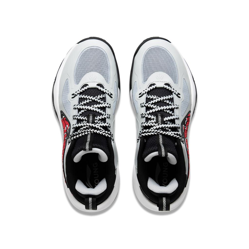 Li Ning Kids Comfortable Shock Absorption Mid-Top Basketball Shoes Kids basketball shoes Brick-Gray YKBU102-5