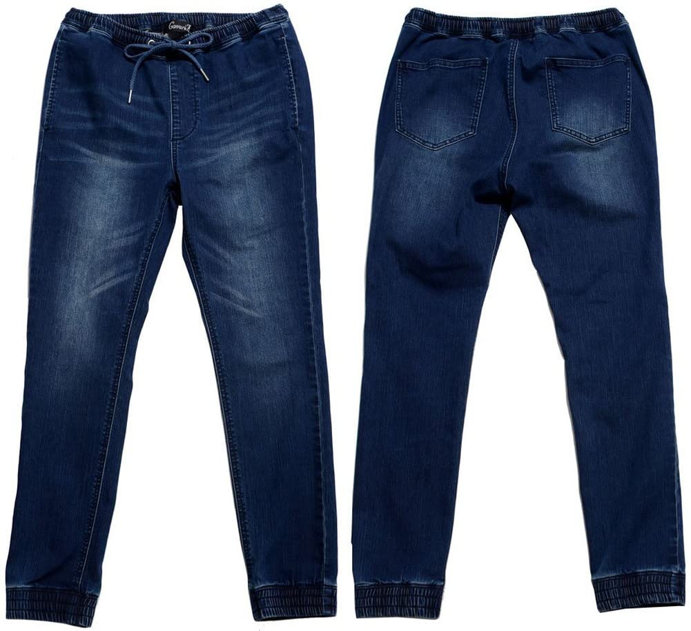 Cavalier Unisex Denim Jogger Skinny Slim Cool To the Size 48 BLEACH Men's Pants, Fit, Stretch, Touch, CATN22-17, (XL),