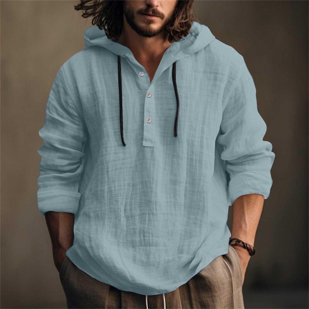 Men's Summer New Loose Print Long Sleeve Shirt Cardigan Beach Shirt