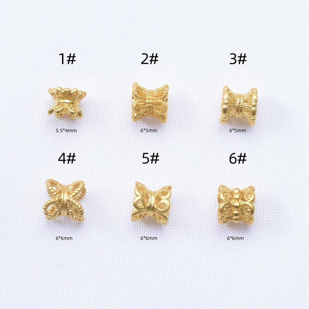 Double-Sided Gold-Plated Hollow Flower Beaded DIY Bracelet/Necklace