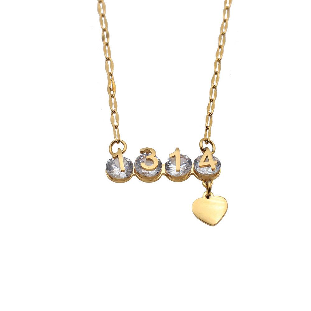 

Fashion Love Necklace High Sense Lifetime Zircon Pendant Clavicle Chain Women S 18K Titanium Steel Necklace