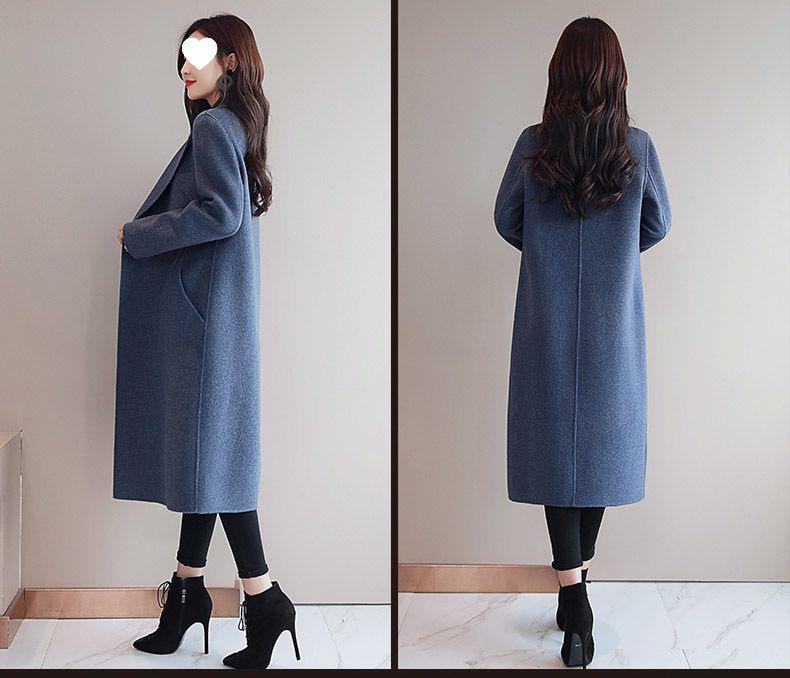 Elegante Dames Dubbelzijdige Wol & Kasjmier Jas - Lang, Pluche, Grote Maat, Wintercollectie 2025