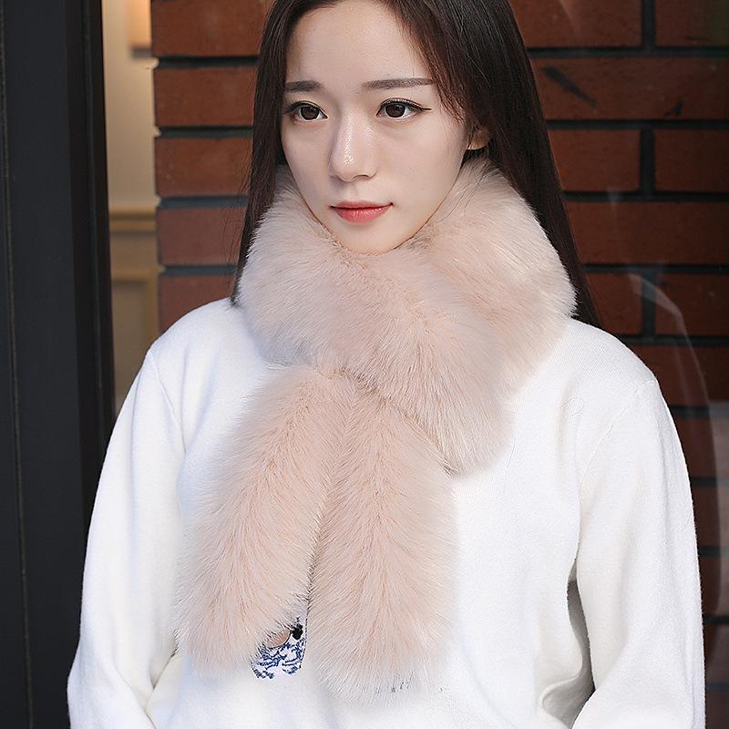 Korean Faux Fur Women's Collar Scarf Cold Winter Warm Fur Collar Scarf Wrap Winter Neck Warmers