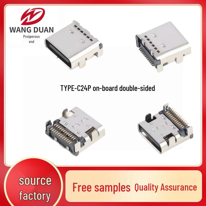 USB 3.1 Type-C 24-Pin On-board, Double-sided/Front Insert, Rear SMT/DIP, Dual-row SMT Connector