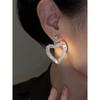 Needle Fashion Zircon with Diamond Love Heart Earrings High-Key Dignified Eardrops Internet Celebrity Easiest for Match Fashion Generous Earrings