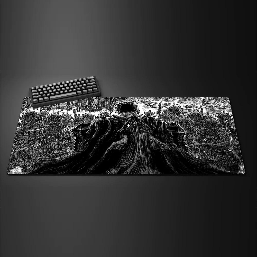 Tappetino per Mouse Accessori per Computer da Gioco Varmilo Tastiera MousePad CS GO LOL Tappetino Mouse Berserk Guts Anime Tappeto Gamer Tappetino per Scrivania