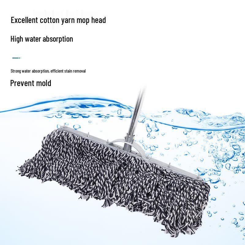 Chuangwubang Cotton Flat Mop with Stainless Steel Handle