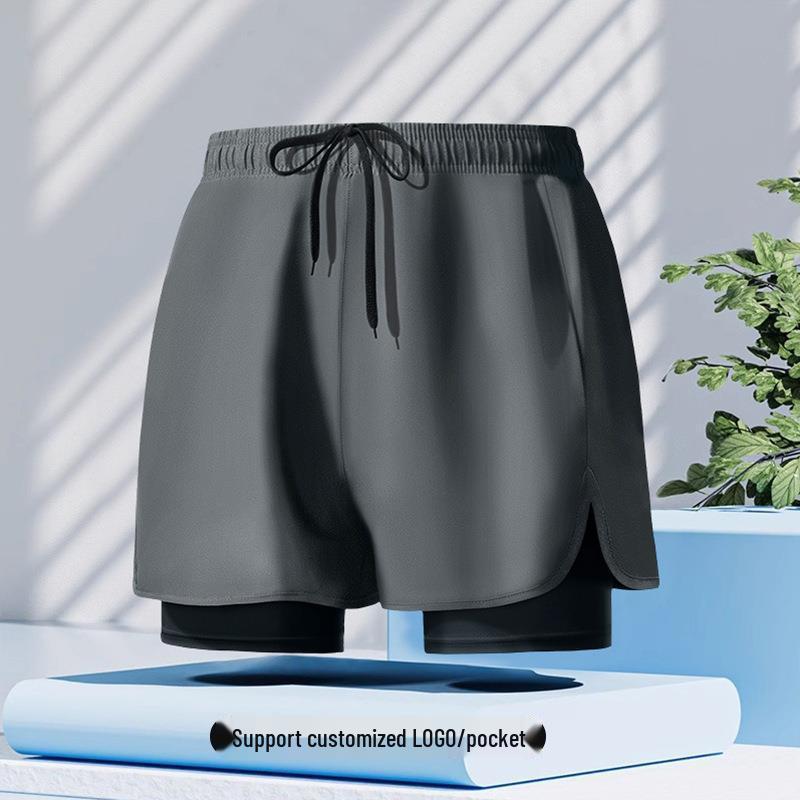 

Men s Double-Layer Quick-Dry Swim Trunks, Plus Size, Anti-Loose Design XL (110-140 kg)