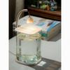 Creative Mini Betta Fish Glass Tank with Light for Desktop Decor, High-End Viewing, and Easy Maintenance.