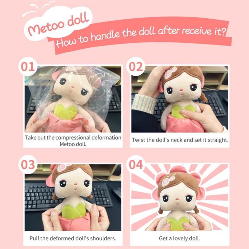 Non-Toxic Metoo Doll Plushie Kawaii Flower Fairy Angela Plush Toys Pillow Cartoon Decoration Gift For Kids Friends