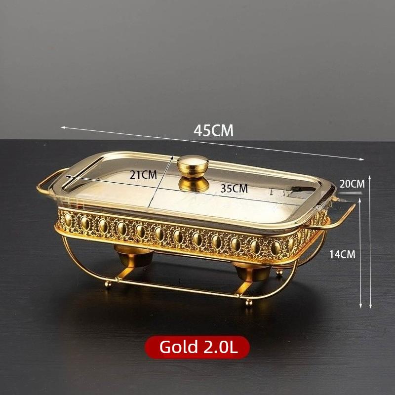 Heating Alcohol Stove Constant Temperature Stove Heat Resistant Glass Buffet Stove Hotel Restaurant Food Insulation Container