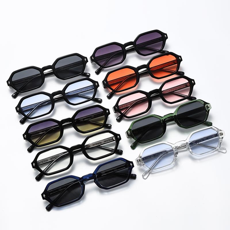 New Black Square Retro Sunglasses Branded Designer Concave Irregular Thick Frame Men Women Fashion Sun Glasses Uv400