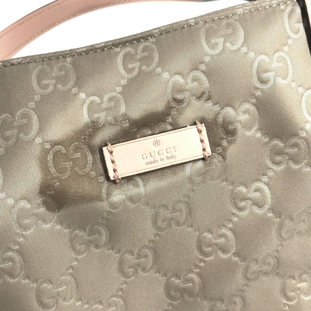 GUCCI 282439 GG logo Bag Tote Bag Hand Bag Leather / Nylon pink/gray
