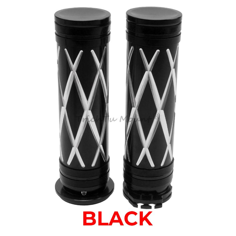 Motorcycle CNC Aluminum Handlebar Grips 1" 25mm Rubber Hand Grips 1Pair Fit For Harley 2002-2017 VRSC 1996-Later XL 2008-2013 XR