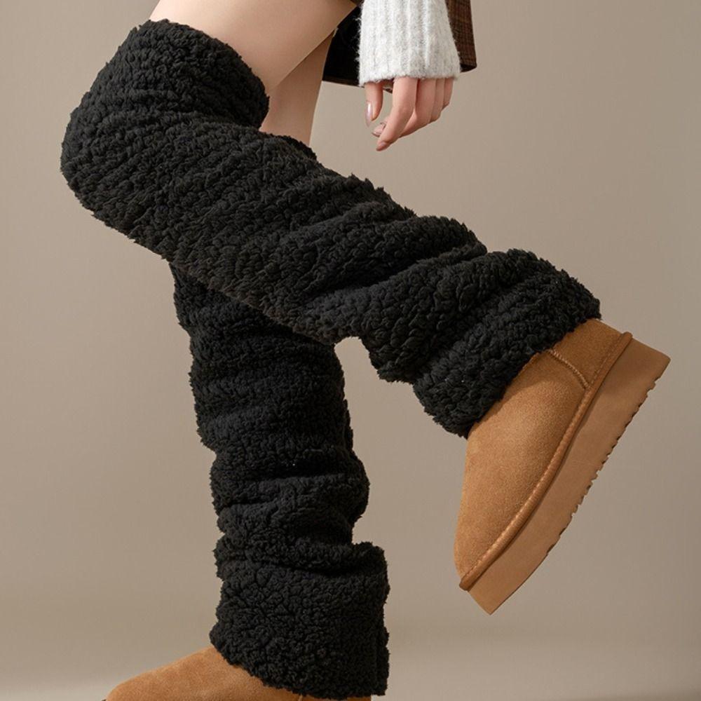 Hosiery Coral Fleece Stockings Simple Floor Plush Stockings Kawaii Winter Foot Cover  Autumn
