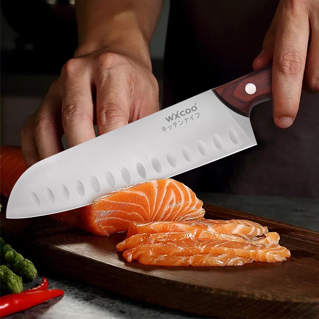 3PCS Professional Japanese Chef Knife Set Fish Fruit Santoku Knife Butcher Boning Meat Cleaver Kitchen Knife