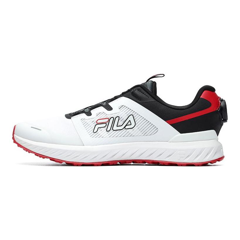 FILA Sports Synthetic Leather, Textile Low top Running Shoes Men's White Black A12M132207FWB