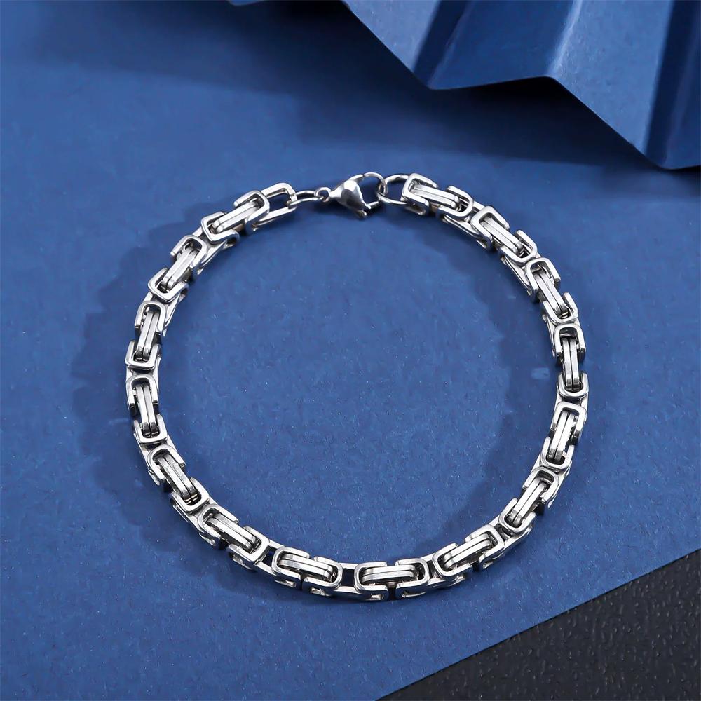Newest 316L Stainless Steel Bracelets for Men Women Wholelsale 4mm Gold Silver Color Hand Chain Link Bracelet Hip Hop Jewelry