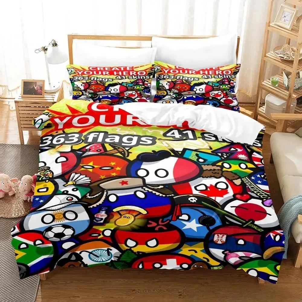 New Countryball Polandballs Bedding Set Single Twin Full Queen King Size Bed Set Aldult Kid Bedroom Duvet Cover Sets 3D Anime
