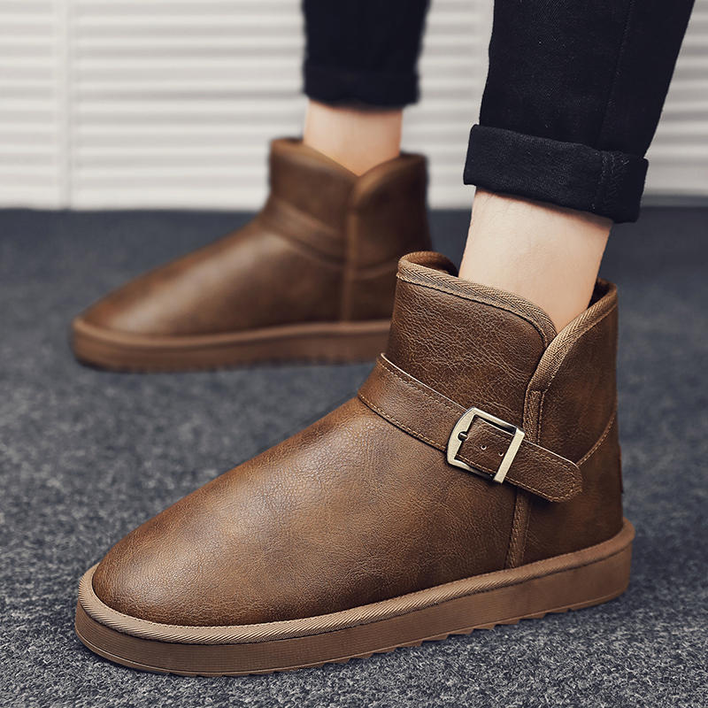 Snow boots Winter cotton shoes Fleece thickened warm fur integrated bread shoes