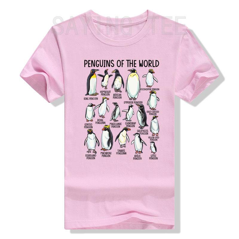 Penguins of The World Zookeeper Sea Animal Penguin Lovers T-Shirt Types of Penguins Graphic Tee Tops Marine Biologists Clothes