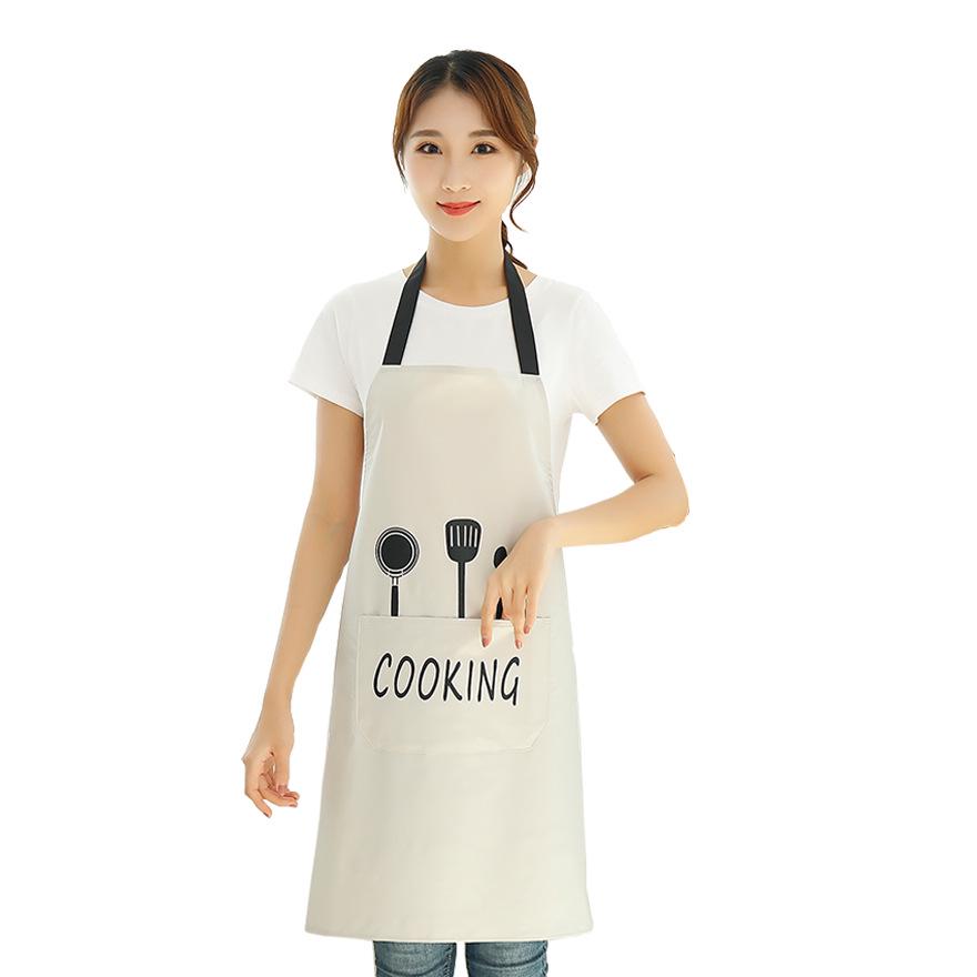 Nordic Style Waterproof Kitchen Apron with Sleeves - Oil-Proof and Customizable