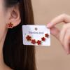 Minimalist Red Five-Petal Stud Earrings for Women: Elegant, Versatile, Everyday Fashion—Perfect Gift for a Best Friend.