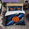 Juego de Cama de 3 Piezas con Patrón del Manchester United Suave Microfibra Funda Nórdica con Fundas de Almohada para Dormitorio
