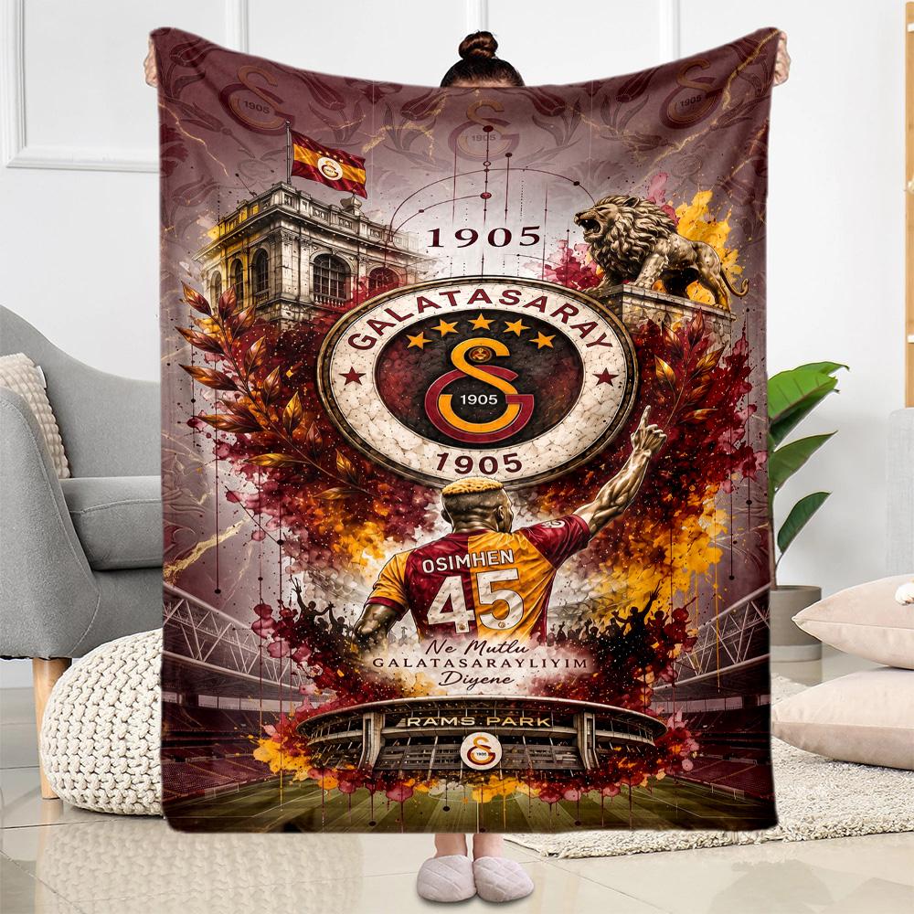 Galatasaray 112 Blanket Ultra-Soft Perfect for Picnics Office Bed All-Season Use Digital Print Perfect Gift for Relatives and Friends