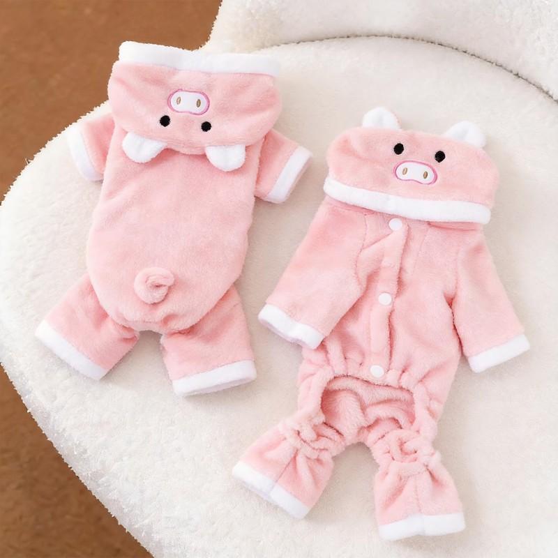 Dog Clothes 2026 Winter Thick Warm Four-Legged Coat Coral Fleece Small Dogs Puppies Bichon Frise Pomeranian