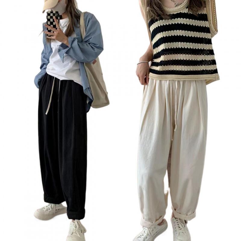 High-waisted Japanese Loose Radish Pants for Women in Autumn, Casual Pear-shaped Figure Wide-leg Pants