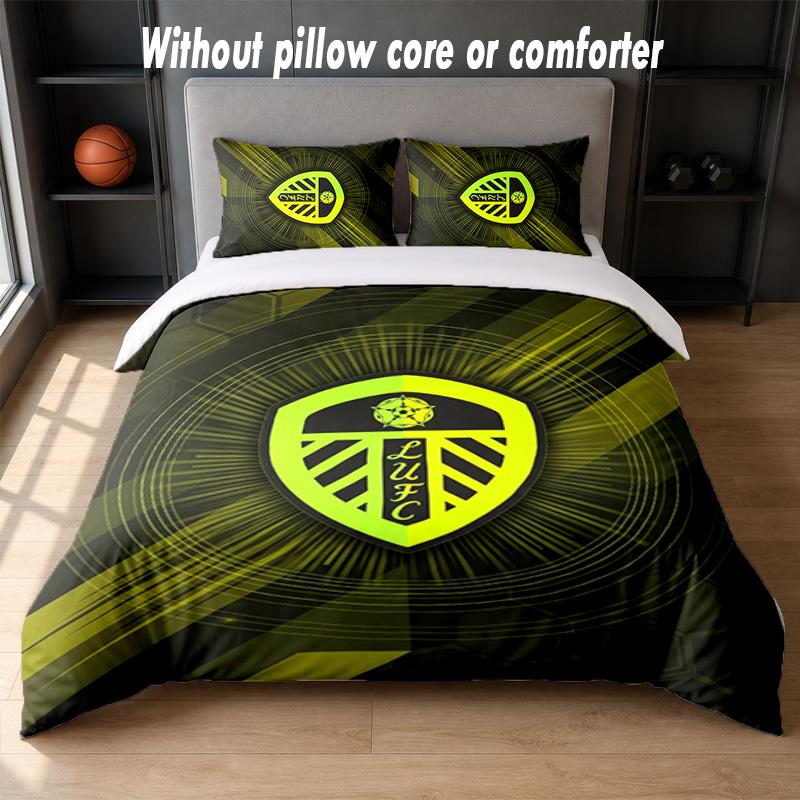 Juego de Ropa de Cama con Diseño del Leeds United 1 Funda Nórdica + 2 Fundas de Almohada Suave Transpirable Ropa de Cama para el Hogar