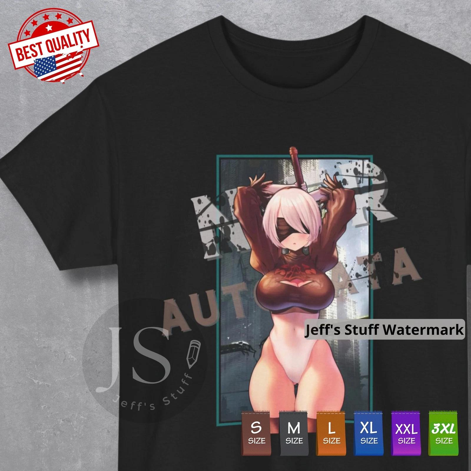 Nier Automata 2B Футболка Япония Аниме Футболка Ps4 Геймер Косплей Манга Ecchi Харадзюку M