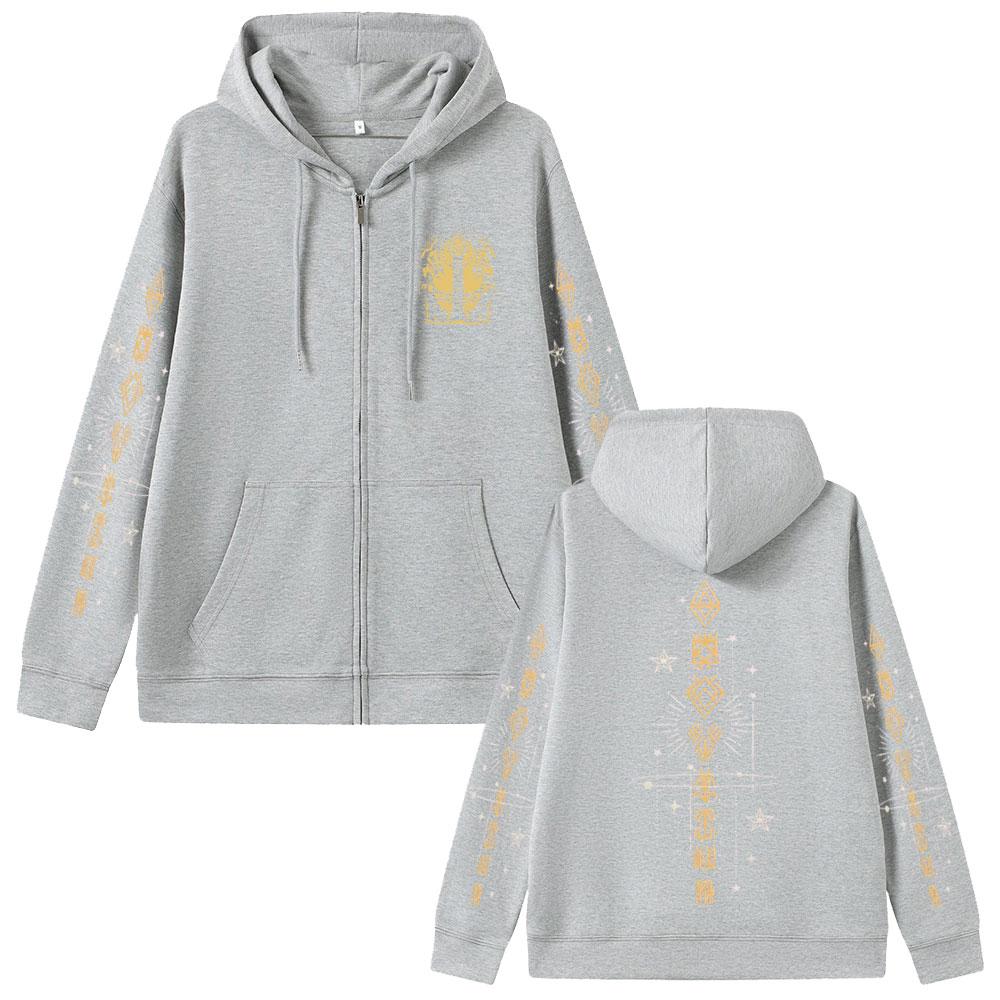 Spiel Clair Obscur Reißverschluss Hoodie Herren Damen Otaku Cosplay Übergroße Zip-Up Jacke Männlich Retro Zip-Up Sweatshirt