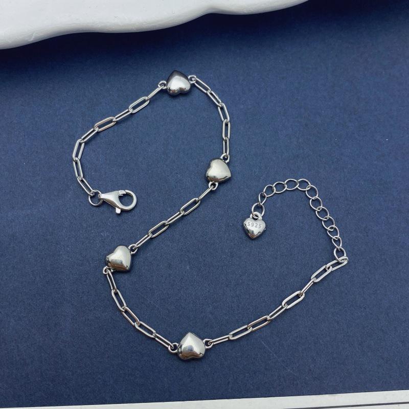 S925 Sterling Silver Heart Paperclip Bracelet - 2026 Trendy, Fashionable & Versatile Women's Jewelry