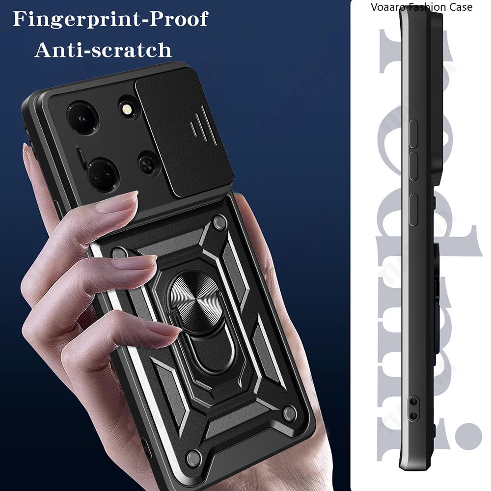 Slide Lens  Armor Funda for Infinix Note 30 5G Case Magnetic Ring Stand Holder Cover for Infinix Note 30 Pro Zero 30 40 5G Case