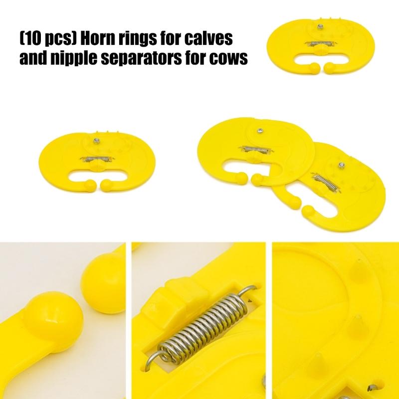 Adjustable Calf Nose Rings Set Of 10 Secure Comfortable Design For Smooth Weaning Process In Calves And Cattle Farm Use