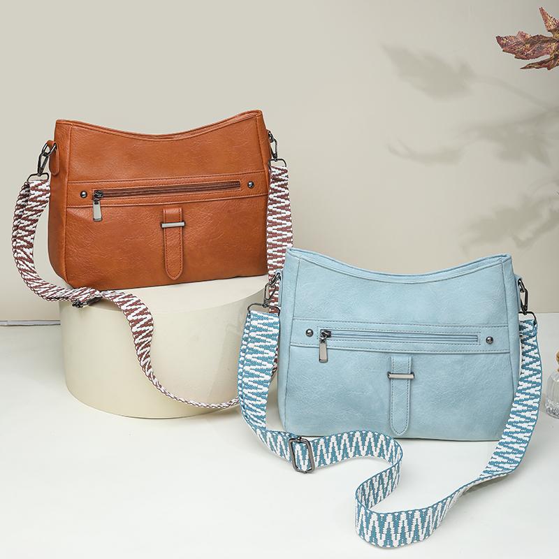 Women's PU Messenger Bag Mother Bag Large Capacity Multi-layer Commuting Shoulder Bag